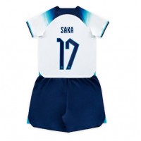 Anglicko Bukayo Saka #17 Domáci Detský futbalový dres MS 2022 Krátky Rukáv (+ trenírky)